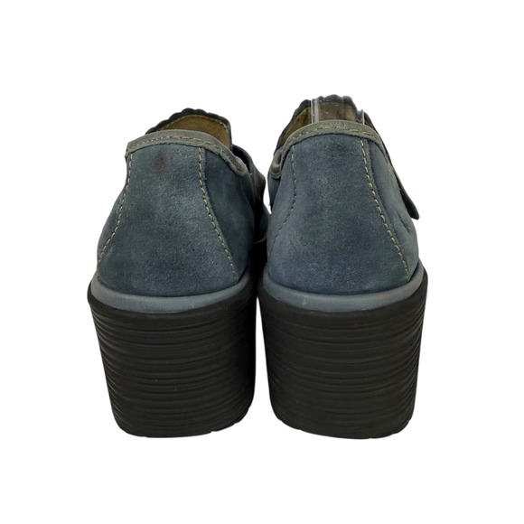 FLY London Blue Suede Loafers with Leather Trim Shoe Size‎ 40 EU